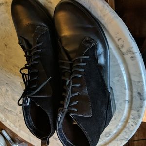 NAOT 39/8 Woman Black Madras Suede/Shiny combo Boots